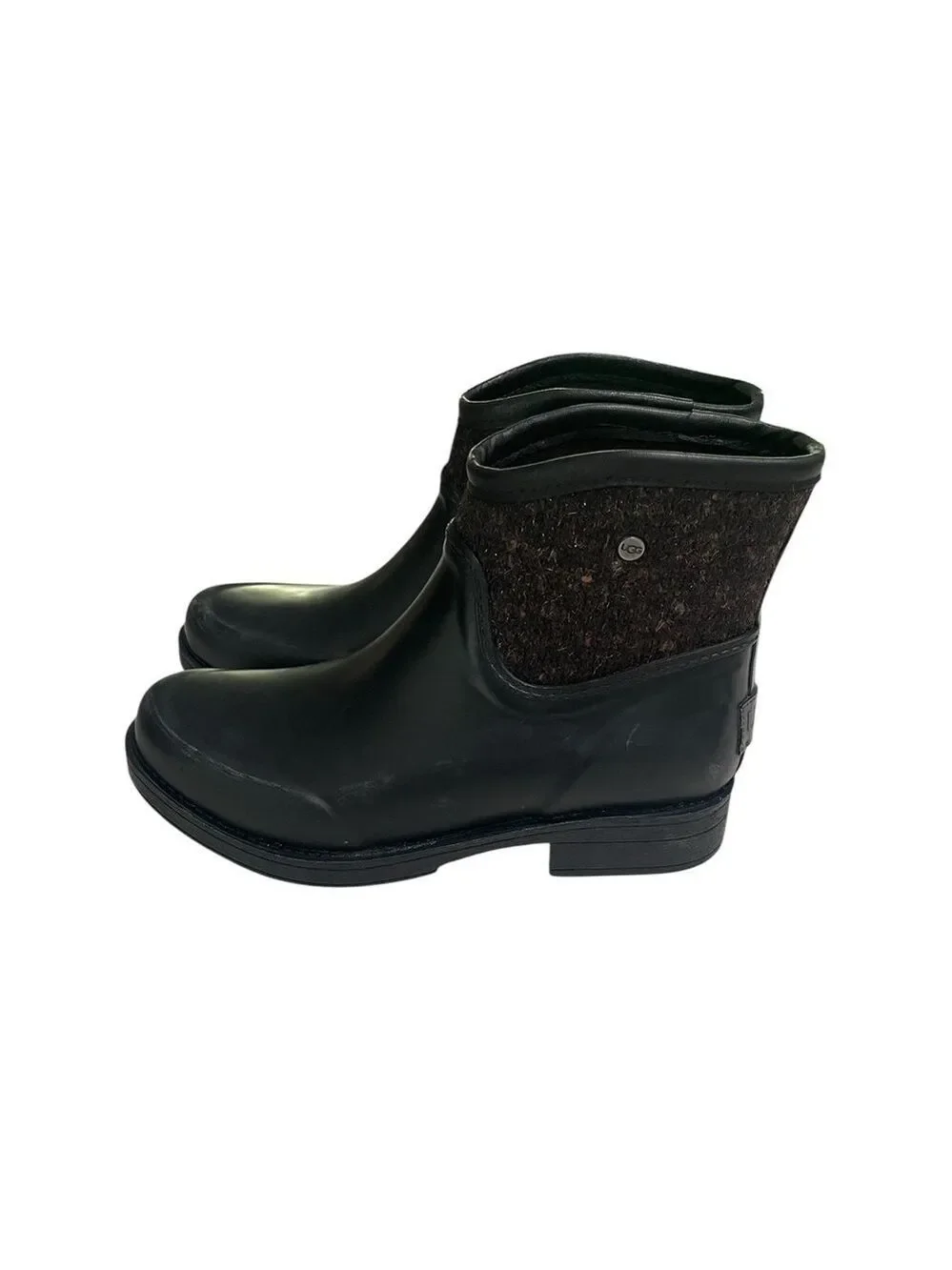 UGG Women’s Paxton Rubber Textile Waterproof Rain Boots SZ 6 Black